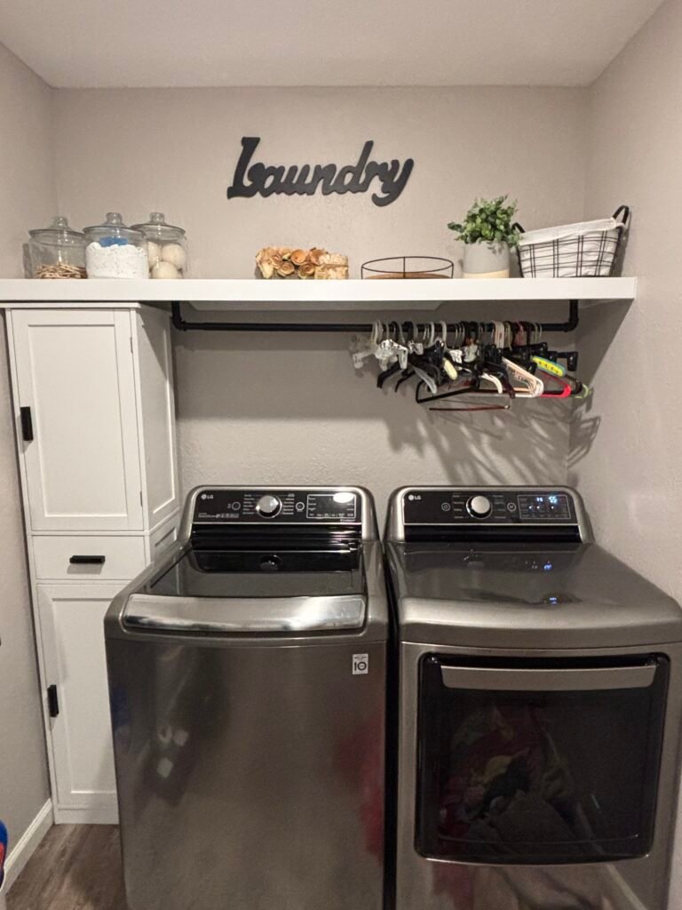 Our laundry room + mudroom...aka the room where apparently everything in our house belongs. 😂